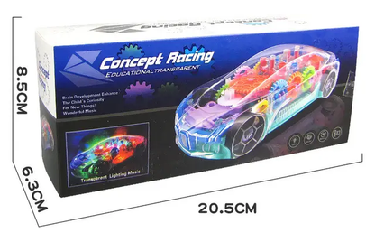 Universal Running Battery Concept Car Children Electric Music Flashing Light Kids Transparent Gear Toy Car