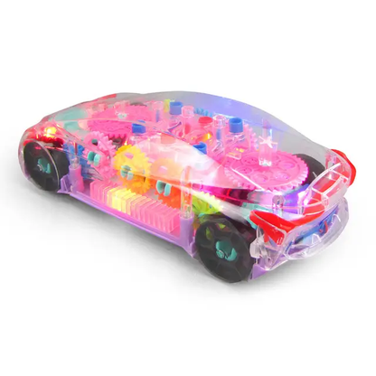 Universal Running Battery Concept Car Children Electric Music Flashing Light Kids Transparent Gear Toy Car