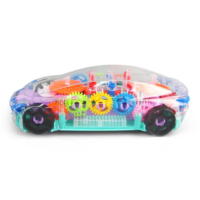 Universal Running Battery Concept Car Children Electric Music Flashing Light Kids Transparent Gear Toy Car