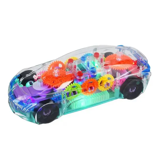 Universal Running Battery Concept Car Children Electric Music Flashing Light Kids Transparent Gear Toy Car