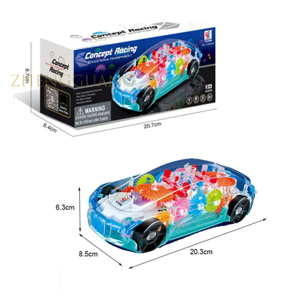 Universal Running Battery Concept Car Children Electric Music Flashing Light Kids Transparent Gear Toy Car