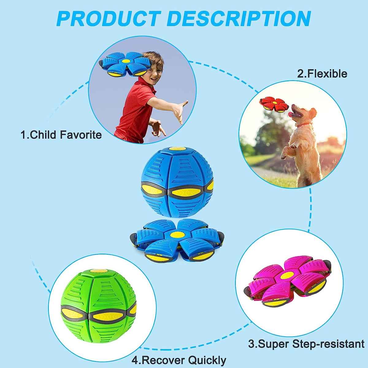 Chinese Manufacturers Hot Selling UFO Magic Ball Kids Sport Toys For Good Price With Light