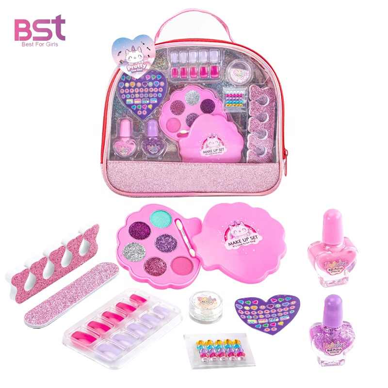 Kids Makeup Kit for Girl, 30PCS Washable Safe & Non-Toxic Cosmetic Halloween Makeup Toys, Princess Dress Up Makeup Set Toys with Cosmetic Bag for 3-12 Year Old Kids Girls Toys Halloween